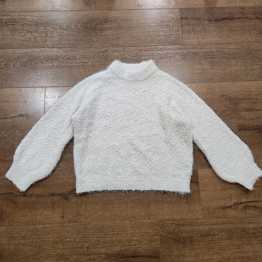 Evereve John + Jenn Mock Neck Wubby Relaxed Sweater Med Cottage Quiet Luxury